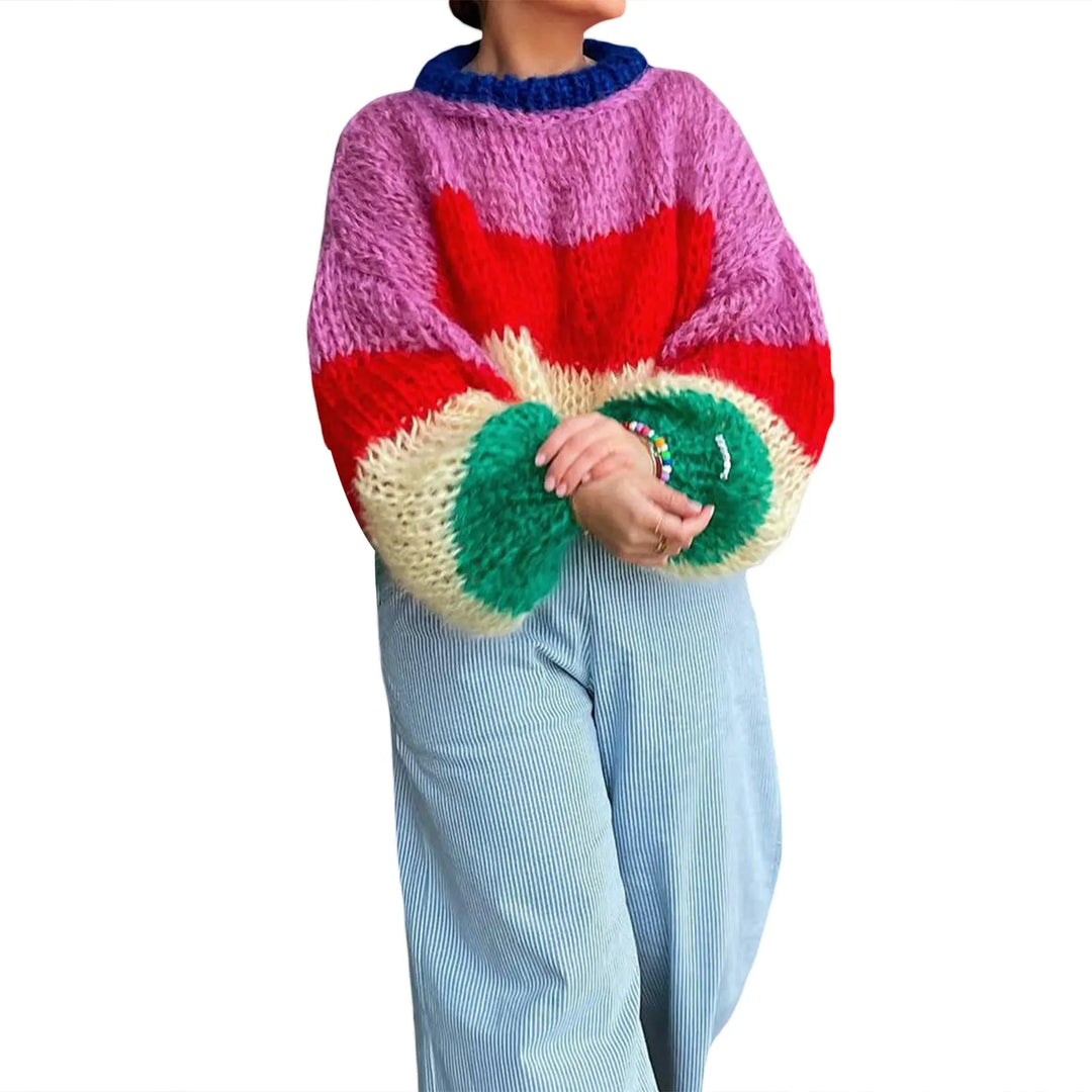Oversize-Damenpullover mit Streifenmuster – Yvonne