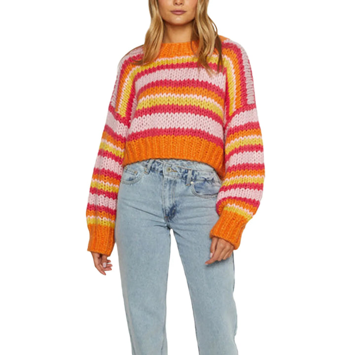Oversize-Damenpullover mit Streifenmuster – Yvonne