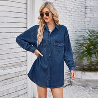 Lässiges Denim-Hemdblusenkleid mit Knopfleiste – Lianne