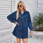 Lässiges Denim-Hemdblusenkleid mit Knopfleiste – Lianne