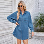 Lässiges Denim-Hemdblusenkleid mit Knopfleiste – Lianne
