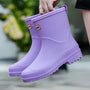 AquaStride 2.0 | Stilvolle halbhohe wasserdichte Regenstiefel für Damen