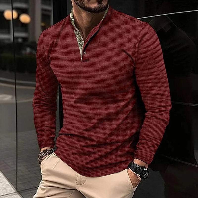 Stilvolles Langarm Herrenpoloshirt - Finn