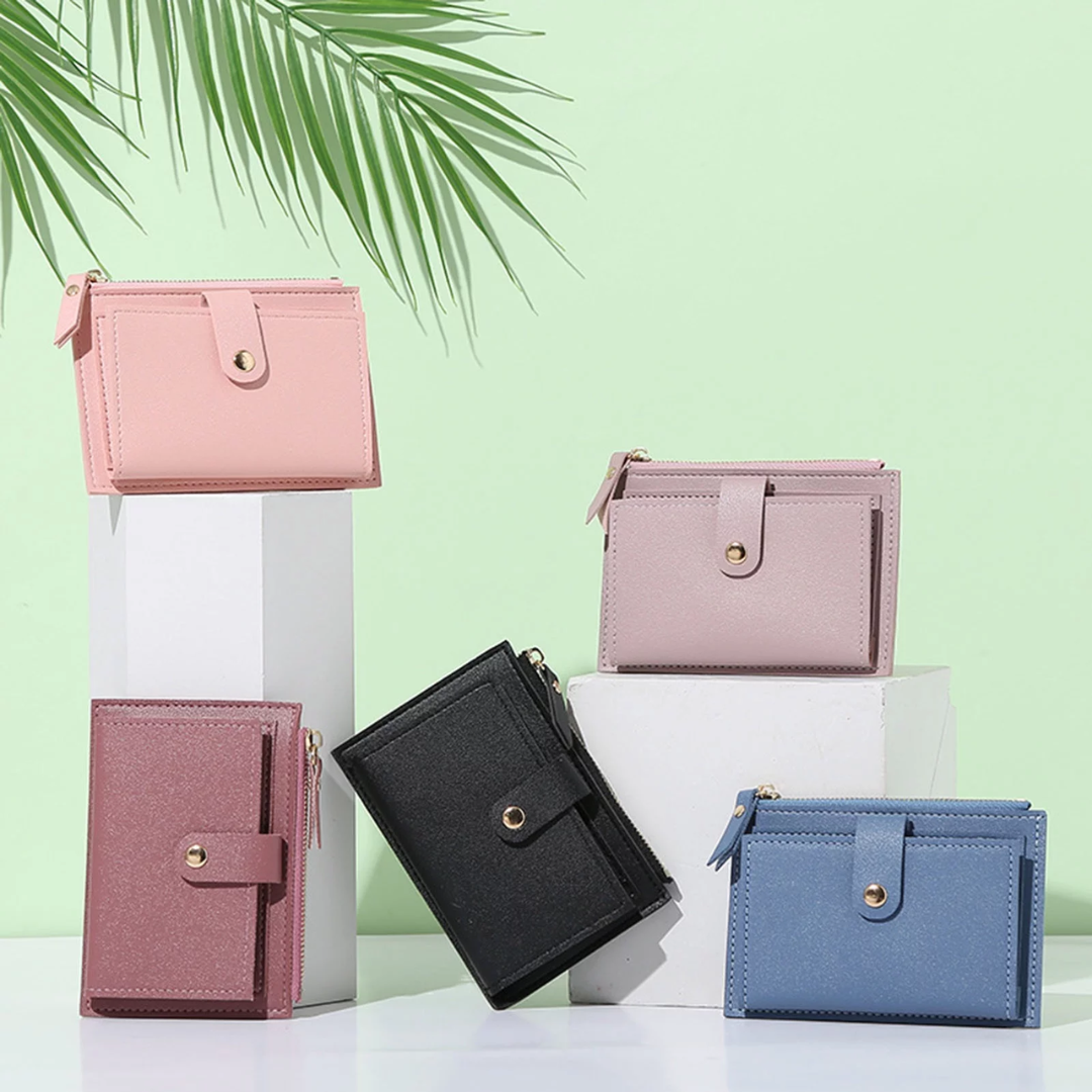 Samt-Leder Mini-Geldbörse | Kompakt & trendy