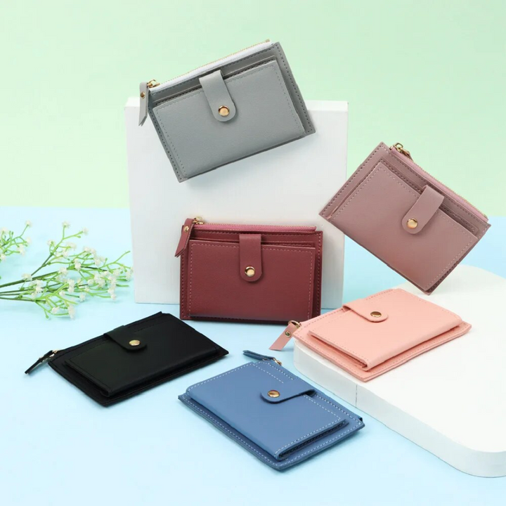Samt-Leder Mini-Geldbörse | Kompakt & trendy