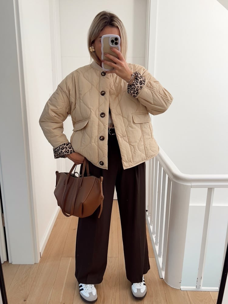 Elegante damesjas met luipaardvoering - Narela