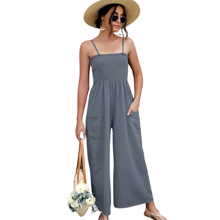 Sommerlicher Damen-Jumpsuit mit Spaghettiträgern im Vintage-Stil - RetroLuft