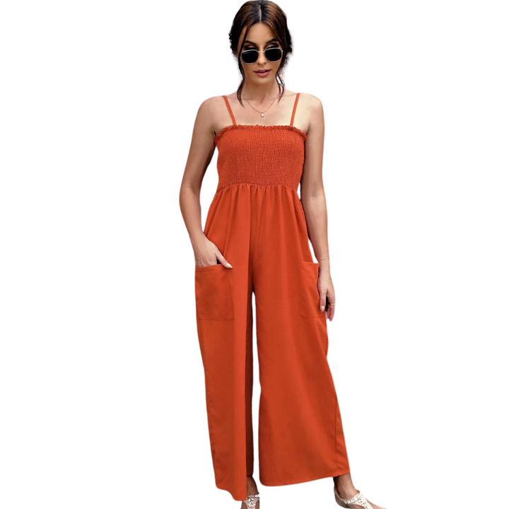 Sommerlicher Damen-Jumpsuit mit Spaghettiträgern im Vintage-Stil - RetroLuft