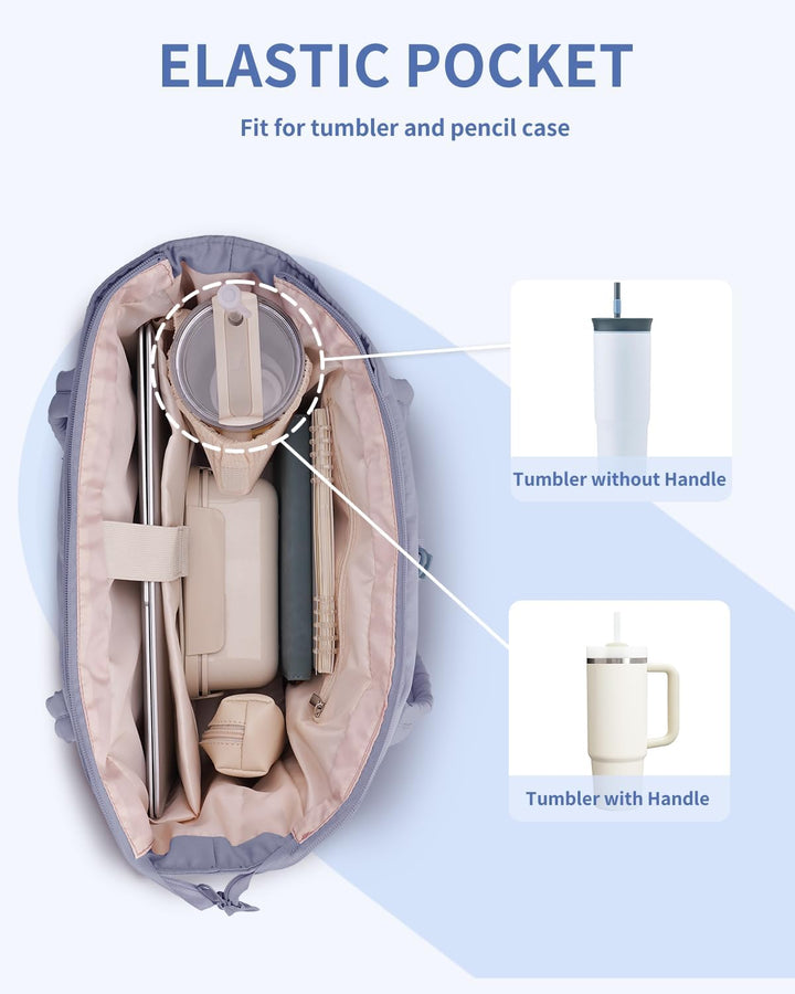 Gepolsterte Puffer-Schultertasche mit Becherhalter & Laptop-Hülle für Reisen und Arbeit