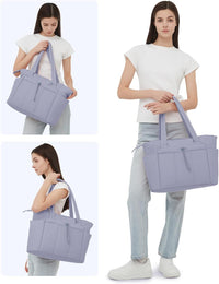 Gepolsterte Puffer-Schultertasche mit Becherhalter & Laptop-Hülle für Reisen und Arbeit