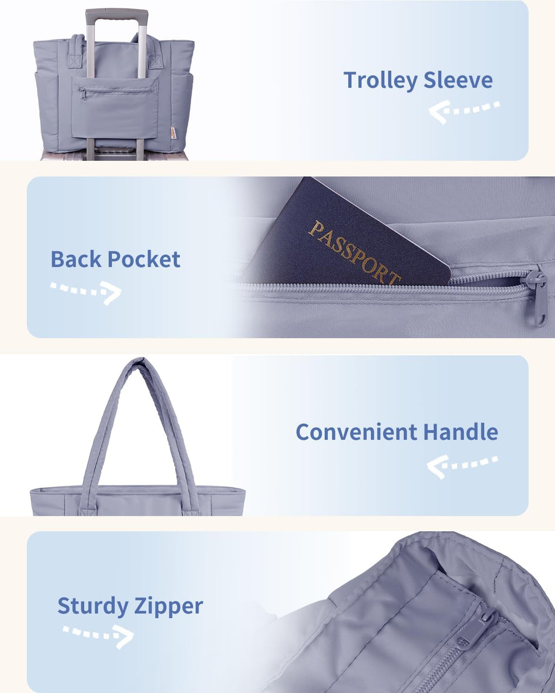 Gepolsterte Puffer-Schultertasche mit Becherhalter & Laptop-Hülle für Reisen und Arbeit