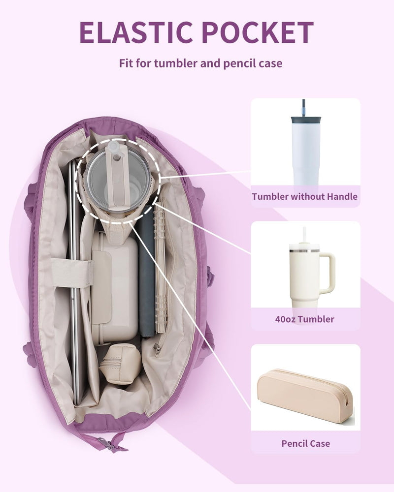Gepolsterte Puffer-Schultertasche mit Becherhalter & Laptop-Hülle für Reisen und Arbeit