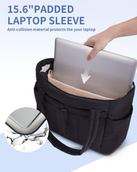 Gepolsterte Puffer-Schultertasche mit Becherhalter & Laptop-Hülle für Reisen und Arbeit