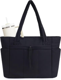 Gepolsterte Puffer-Schultertasche mit Becherhalter & Laptop-Hülle für Reisen und Arbeit
