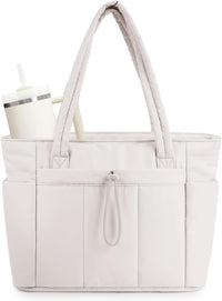 Gepolsterte Puffer-Schultertasche mit Becherhalter & Laptop-Hülle für Reisen und Arbeit