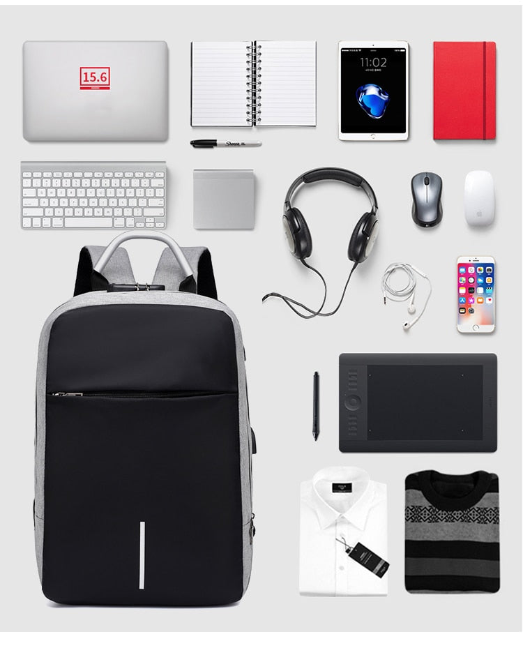 Wasserdichter Diebstahlschutz-Rucksack mit USB-Ladeanschluss – SafeCarry