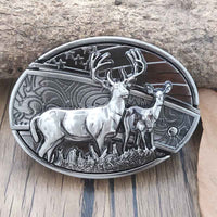 Oval Bull Skull Belt Buckle with Hidden Knife 13