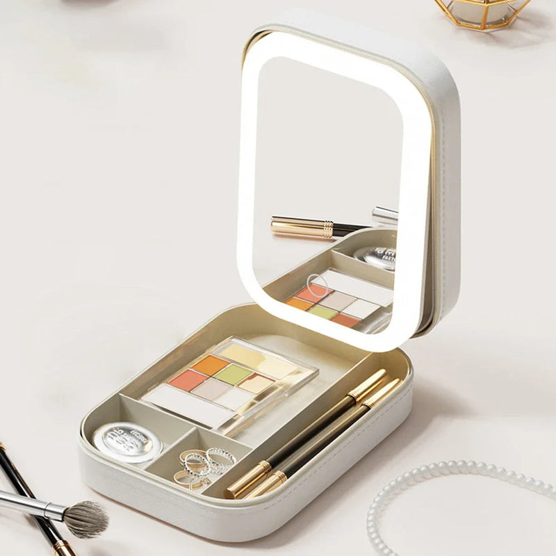 Compact Illuminated Makeup Organizer for On the Go - Liora