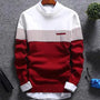 Herrenpullover mit Streifen und Colourblock-Design – Matteo