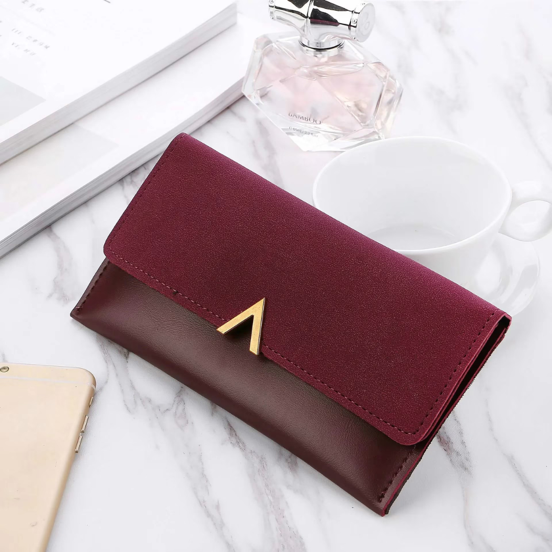 Veloursleder Geldbörse | Groß & Modern