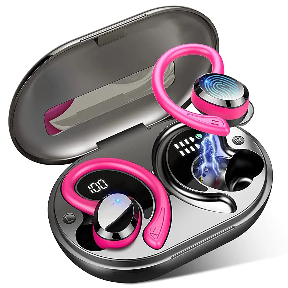 Wireless Earbuds with Clear Sound & Long Battery Life – SecureFit (Buy 1, Get 1 FREE)-Rose Red-State of Style