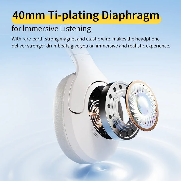 Wireless Over-Ear Headphones with Hybrid ANC, 40mm Driver & 60h Battery Life-H3 Lite-WHITE-State of Style