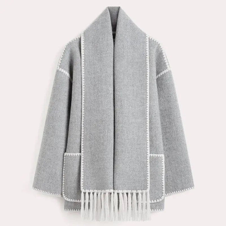Lange Wollen Damesjas voor de Herfst – Amelie
