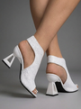 Elegant Woven Open-Toe Sandals with Sculpted Heel 2