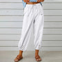 Leichte Damen-Leinenhose für den Sommer mit Kordelzug und weiter Passform – Mira