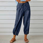 Leichte Damen-Leinenhose für den Sommer mit Kordelzug und weiter Passform – Mira