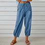 Leichte Damen-Leinenhose für den Sommer mit Kordelzug und weiter Passform – Mira