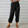Leichte Damen-Leinenhose für den Sommer mit Kordelzug und weiter Passform – Mira