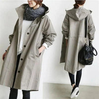 Women's Hooded Longline Waterproof Trench Coat Oversized Fit 2