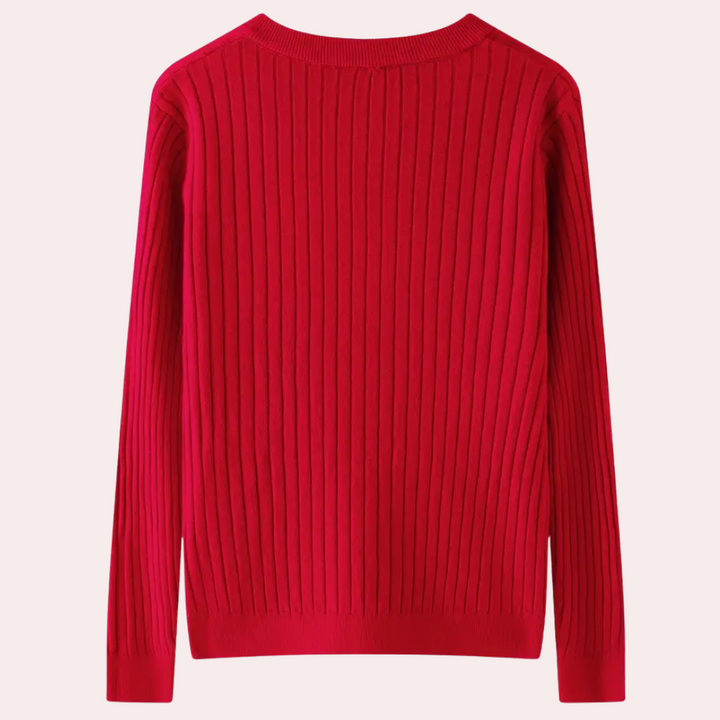V-hals Trui met Knoopdetails voor Dames - Marit