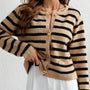 Gestreifter Damen-Herbstcardigan – Leona