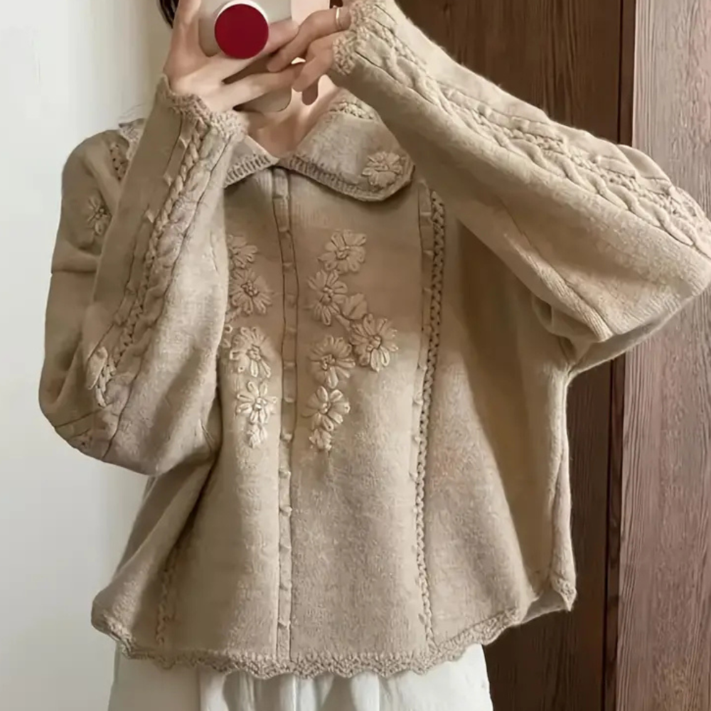 Gebreide Bloementrui voor Dames - Emma