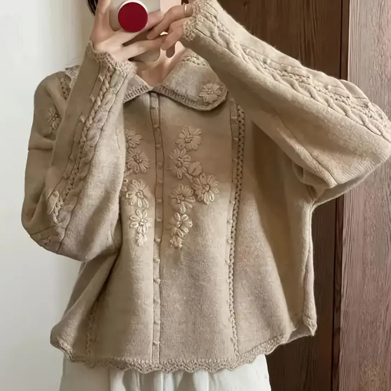 Gebreide Bloementrui voor Dames - Emma