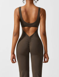 Rugvrije Jumpsuit met Uitlopende Broekspijpen - Liv
