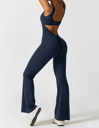 Rugvrije Jumpsuit met Uitlopende Broekspijpen - Liv