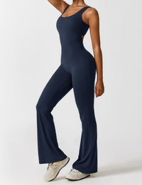 Rugvrije Jumpsuit met Uitlopende Broekspijpen - Liv