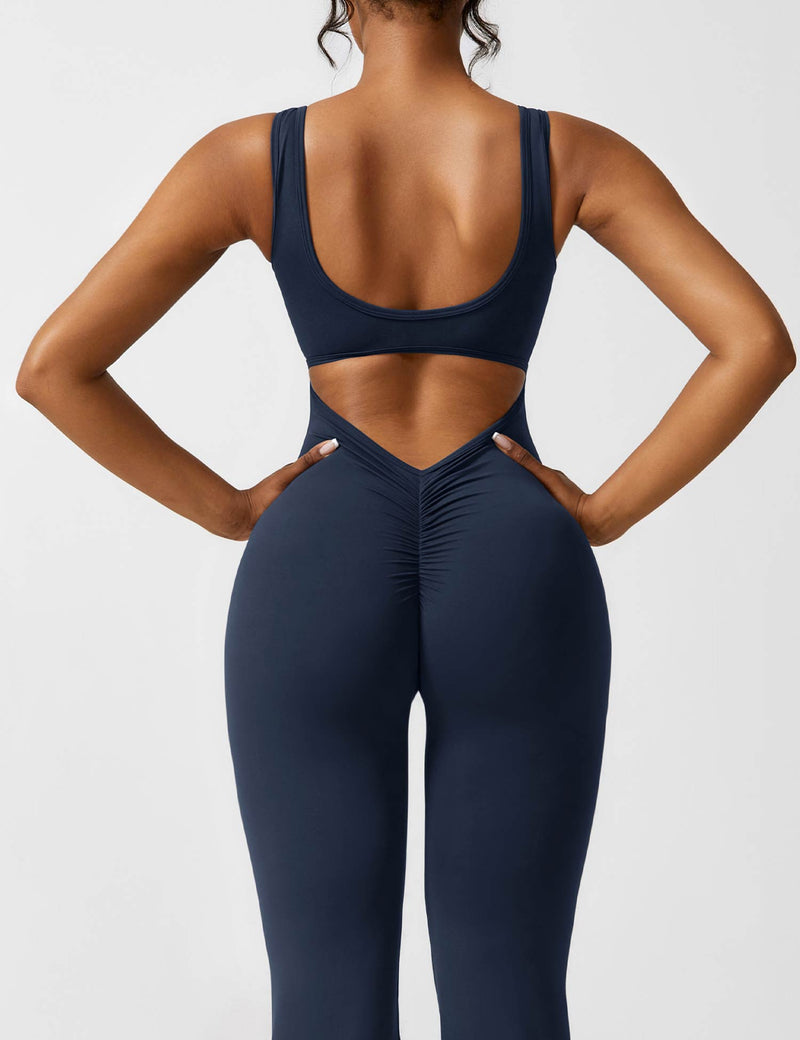 Rugvrije Jumpsuit met Uitlopende Broekspijpen - Liv