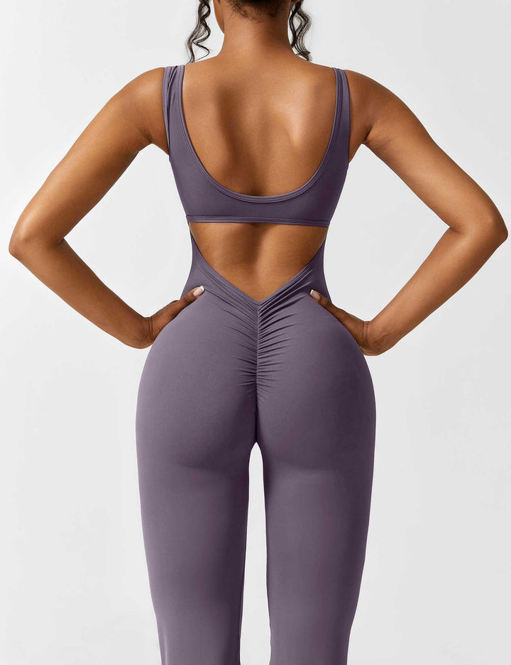 Rugvrije Jumpsuit met Uitlopende Broekspijpen - Liv
