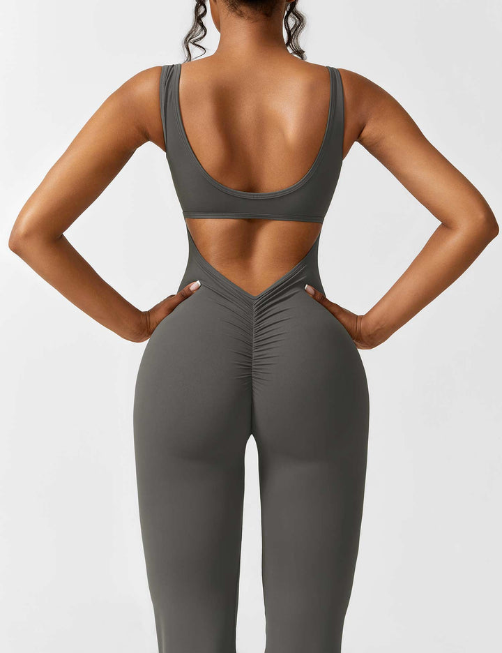 Rugvrije Jumpsuit met Uitlopende Broekspijpen - Liv