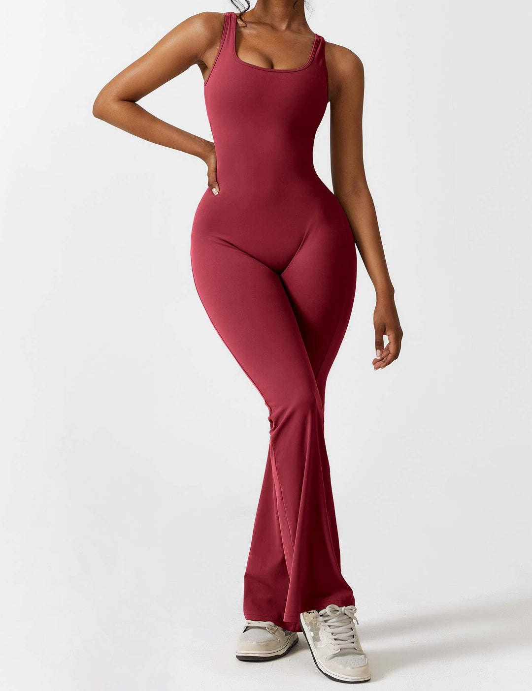 Rugvrije Jumpsuit met Uitlopende Broekspijpen - Liv