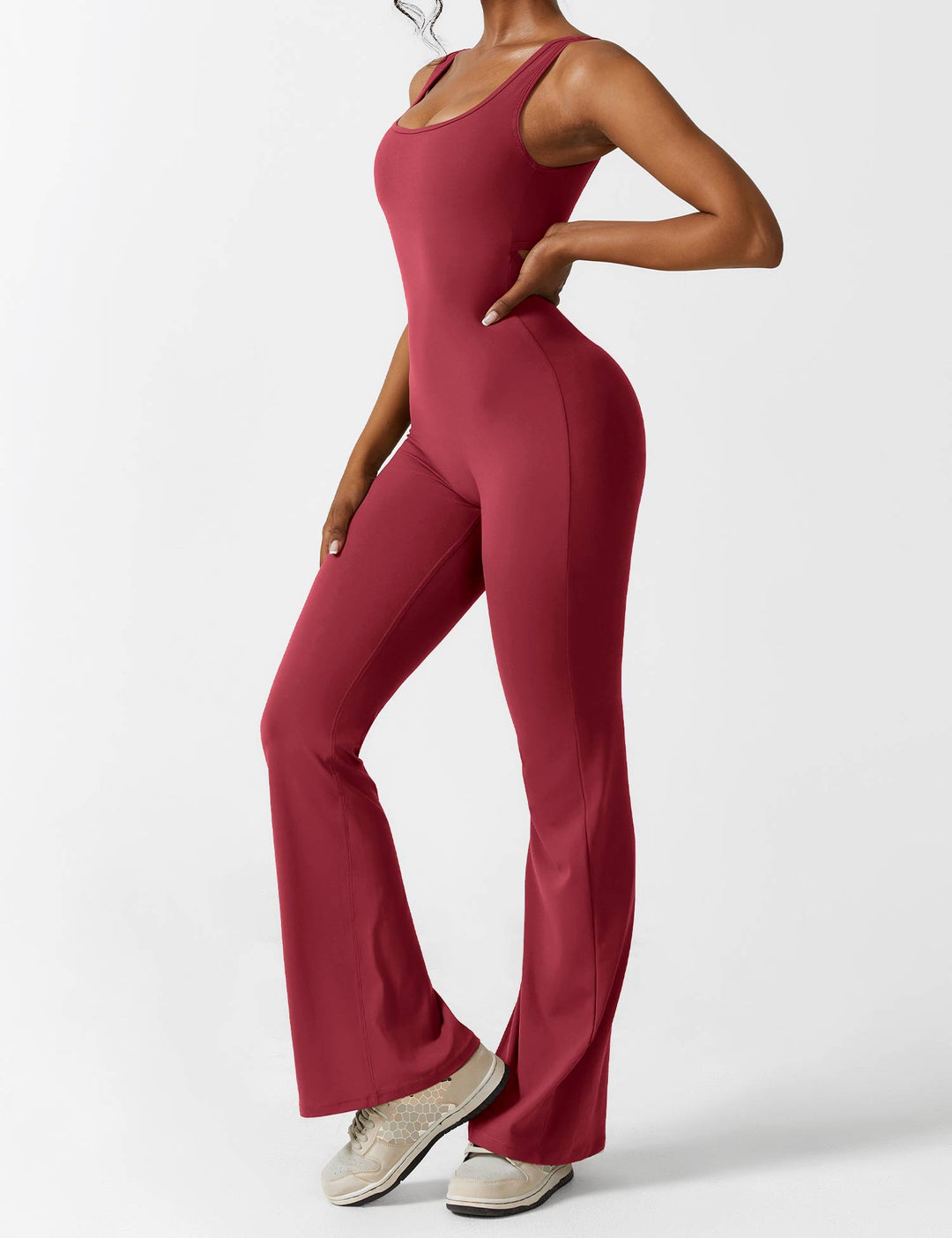 Rugvrije Jumpsuit met Uitlopende Broekspijpen - Liv