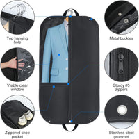 Waterproof Oxford Garment Bag – Suit Cover with Insert & Pockets (Buy 1, Get 1 FREE)