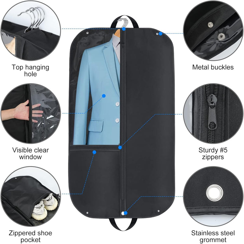Waterproof Oxford Garment Bag – Suit Cover with Insert & Pockets (Buy 1, Get 1 FREE)