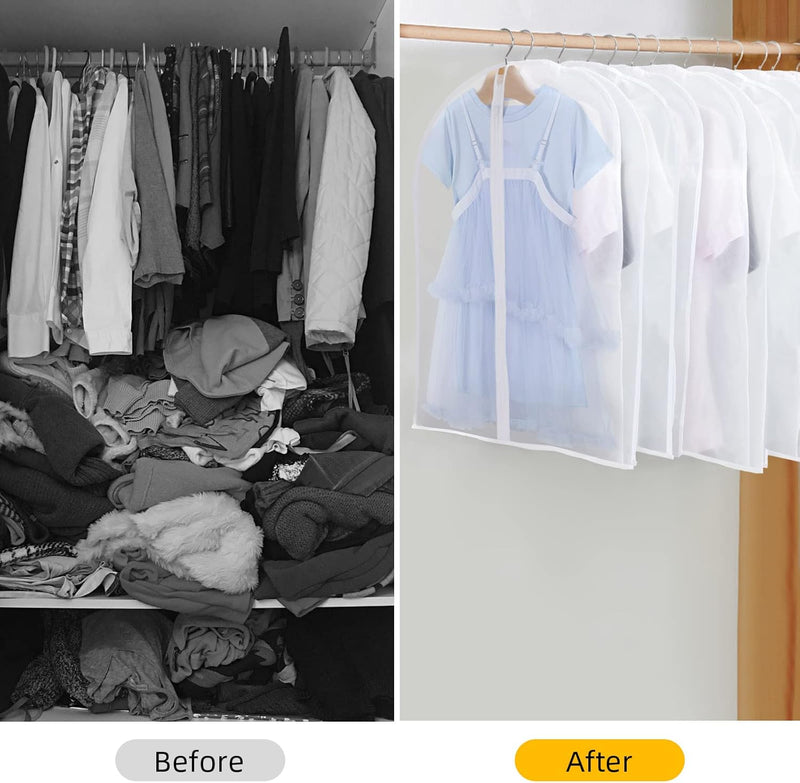 PEVA kledinghoezen set – 24 hangende kledinghoezen in 3 maten