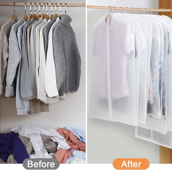 PEVA kledinghoezen set – 24 hangende kledinghoezen in 3 maten