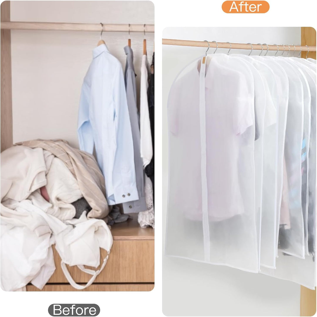 PEVA kledinghoezen set – 24 hangende kledinghoezen in 3 maten